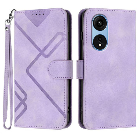 Line Pattern Skin Feel Leather Phone Case, For OPPO A1 Pro / Reno8 T 5G Global, For OPPO A77 4G Global, For OPPO A98 5G, For OPPO A17, For OPPO A57e 4G Global/A57s 4G Global, For OPPO A57s 4G/A77 5G/A57 5G, For OPPO A57 5G/A77 5G/A57 4G Global         ...