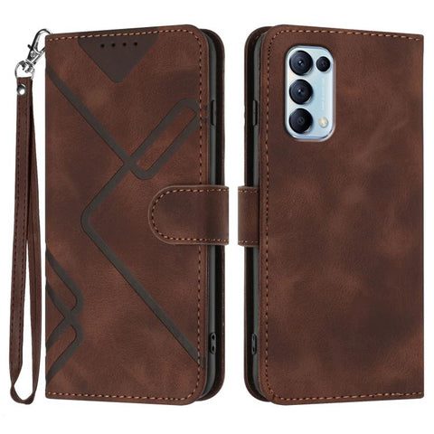 Line Pattern Skin Feel Leather Phone Case, For OPPO A74 5G/A93 5G/A54 5G, For OPPO Reno5 4G / 5G / Find X3 Lite, For OPPO A15 / A15s, For OPPO A53s / A32 / A53, For OPPO A52 / A72 / A92, For OPPO A9 2020/A5 2020