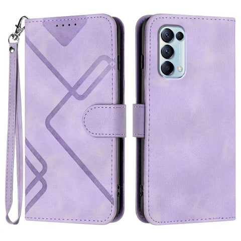 Line Pattern Skin Feel Leather Phone Case, For OPPO A74 5G/A93 5G/A54 5G, For OPPO Reno5 4G / 5G / Find X3 Lite, For OPPO A15 / A15s, For OPPO A53s / A32 / A53, For OPPO A52 / A72 / A92, For OPPO A9 2020/A5 2020