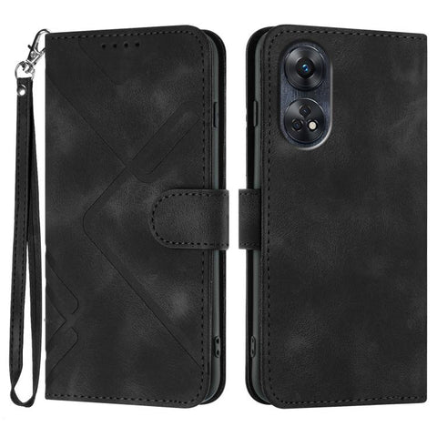 Line Pattern Skin Feel Leather Phone Case, For OPPO A60, For OPPO Reno11 F / F25 Pro, For OPPO A38 /  A18, For OPPO Find X8 Pro, For OPPO A78 5G / A1x, For OPPO Reno8 T 4G, For OPPO Find X6 Pro, For OPPO Find X6