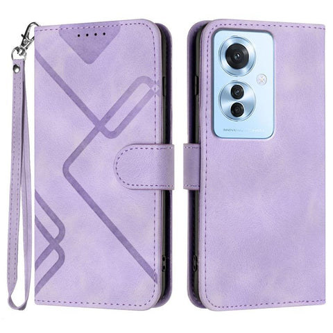 Line Pattern Skin Feel Leather Phone Case, For OPPO A60, For OPPO Reno11 F / F25 Pro, For OPPO A38 /  A18, For OPPO Find X8 Pro, For OPPO A78 5G / A1x, For OPPO Reno8 T 4G, For OPPO Find X6 Pro, For OPPO Find X6