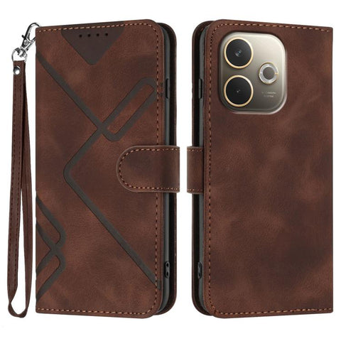 Line Pattern Skin Feel Leather Phone Case, For OPPO K13 5G, For OPPO Find X8s+, For OPPO Find X8s, For OPPO Find X8 Ultra, For OPPO A5 Pro 5G, For OPPO Reno13 F 4G / 5G, For OPPO Find X8, For OPPO Reno12 Global