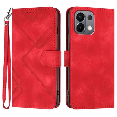 Line Pattern Skin Feel Leather Phone Case, For OPPO K13 5G, For OPPO Find X8s+, For OPPO Find X8s, For OPPO Find X8 Ultra, For OPPO A5 Pro 5G, For OPPO Reno13 F 4G / 5G, For OPPO Find X8, For OPPO Reno12 Global