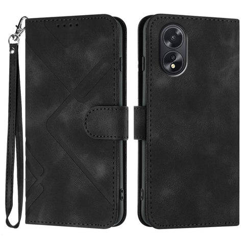 Line Pattern Skin Feel Leather Phone Case, For OPPO A60, For OPPO Reno11 F / F25 Pro, For OPPO A38 /  A18, For OPPO Find X8 Pro, For OPPO A78 5G / A1x, For OPPO Reno8 T 4G, For OPPO Find X6 Pro, For OPPO Find X6