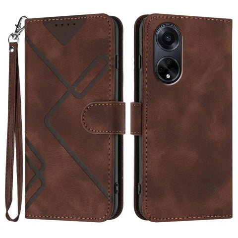 Line Pattern Skin Feel Leather Phone Case, For OPPO A1 Pro / Reno8 T 5G Global, For OPPO A77 4G Global, For OPPO A98 5G, For OPPO A17, For OPPO A57e 4G Global/A57s 4G Global, For OPPO A57s 4G/A77 5G/A57 5G, For OPPO A57 5G/A77 5G/A57 4G Global         ...