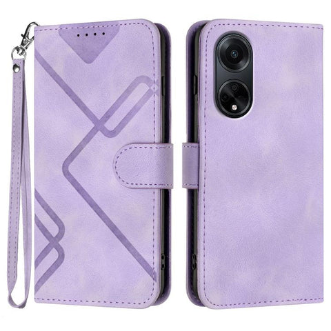 Line Pattern Skin Feel Leather Phone Case, For OPPO A1 Pro / Reno8 T 5G Global, For OPPO A77 4G Global, For OPPO A98 5G, For OPPO A17, For OPPO A57e 4G Global/A57s 4G Global, For OPPO A57s 4G/A77 5G/A57 5G, For OPPO A57 5G/A77 5G/A57 4G Global         ...