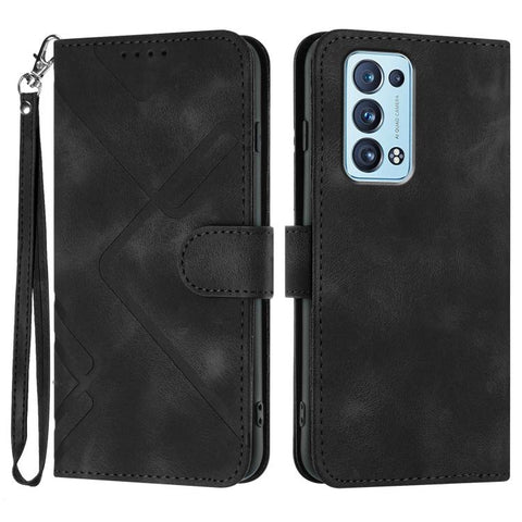 Line Pattern Skin Feel Leather Phone Case, For OPPO Reno8 5G, For OPPO A36 / A76 / A96 / K10 4G, For OPPO Reno6 Z 5G/Reno5 F/Reno5 Lite, For OPPO A16, For OPPO A16 4G/A55 5G/A53s 5G, For OPPO Reno6 Pro+ 5G, For OPPO A94 4G/A95 5G/Reno5 Z               ...