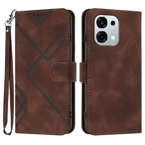 Line Pattern Skin Feel Leather Phone Case, For OPPO Reno15 Pro Max 5G Global, For OPPO Reno15 F 5G Global, For OPPO Reno15 Pro 5G Global, For OPPO Reno15 5G Global, For OPPO Find X9, For OPPO A6 Pro 4G / 5G Global / F31 5G, For OPPO F31 Pro+ 5G / A6 GT...