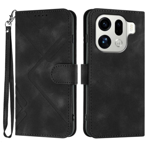 Line Pattern Skin Feel Leather Phone Case, For OPPO Reno15 Pro Max 5G Global, For OPPO Reno15 F 5G Global, For OPPO Reno15 Pro 5G Global, For OPPO Reno15 5G Global, For OPPO Find X9, For OPPO A6 Pro 4G / 5G Global / F31 5G, For OPPO F31 Pro+ 5G / A6 GT...