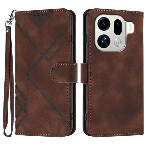 Line Pattern Skin Feel Leather Phone Case, For OPPO Reno15 Pro Max 5G Global, For OPPO Reno15 F 5G Global, For OPPO Reno15 Pro 5G Global, For OPPO Reno15 5G Global, For OPPO Find X9, For OPPO A6 Pro 4G / 5G Global / F31 5G, For OPPO F31 Pro+ 5G / A6 GT...
