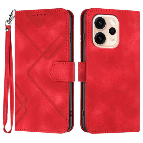 Line Pattern Skin Feel Leather Phone Case, For OPPO Reno15 Pro Max 5G Global, For OPPO Reno15 F 5G Global, For OPPO Reno15 Pro 5G Global, For OPPO Reno15 5G Global, For OPPO Find X9, For OPPO A6 Pro 4G / 5G Global / F31 5G, For OPPO F31 Pro+ 5G / A6 GT...