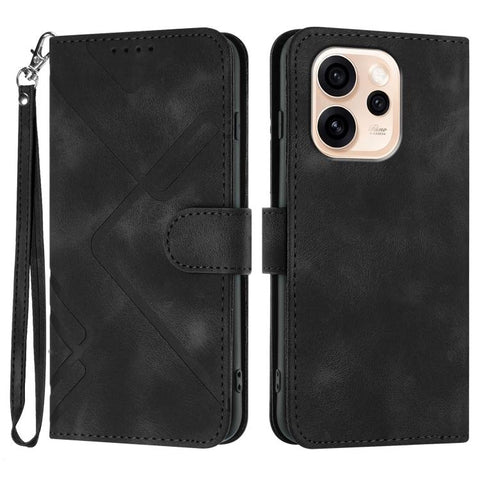 Line Pattern Skin Feel Leather Phone Case, For OPPO Reno15 Pro Max 5G Global, For OPPO Reno15 F 5G Global, For OPPO Reno15 Pro 5G Global, For OPPO Reno15 5G Global, For OPPO Find X9, For OPPO A6 Pro 4G / 5G Global / F31 5G, For OPPO F31 Pro+ 5G / A6 GT...