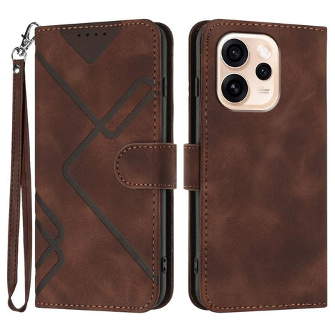 Line Pattern Skin Feel Leather Phone Case, For OPPO Reno15 Pro Max 5G Global, For OPPO Reno15 F 5G Global, For OPPO Reno15 Pro 5G Global, For OPPO Reno15 5G Global, For OPPO Find X9, For OPPO A6 Pro 4G / 5G Global / F31 5G, For OPPO F31 Pro+ 5G / A6 GT...