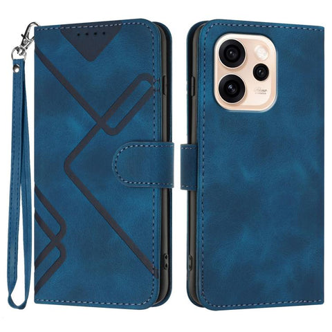 Line Pattern Skin Feel Leather Phone Case, For OPPO Reno15 Pro Max 5G Global, For OPPO Reno15 F 5G Global, For OPPO Reno15 Pro 5G Global, For OPPO Reno15 5G Global, For OPPO Find X9, For OPPO A6 Pro 4G / 5G Global / F31 5G, For OPPO F31 Pro+ 5G / A6 GT...