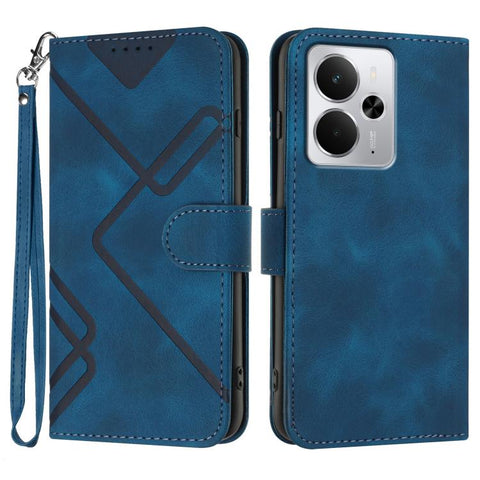 Line Pattern Skin Feel Leather Phone Case, For Realme GT 7 India, For Realme 14 / P3 5G Global, For Realme P3 Ultra 5G, For Realme P3 Pro, For Realme 14 Pro+, For Realme 14 Pro, For Realme 14x Global, For Realme C75 Global