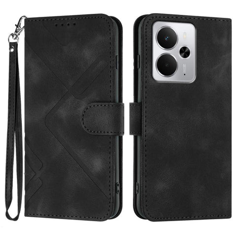 Line Pattern Skin Feel Leather Phone Case, For Realme GT 7 India, For Realme 14 / P3 5G Global, For Realme P3 Ultra 5G, For Realme P3 Pro, For Realme 14 Pro+, For Realme 14 Pro, For Realme 14x Global, For Realme C75 Global