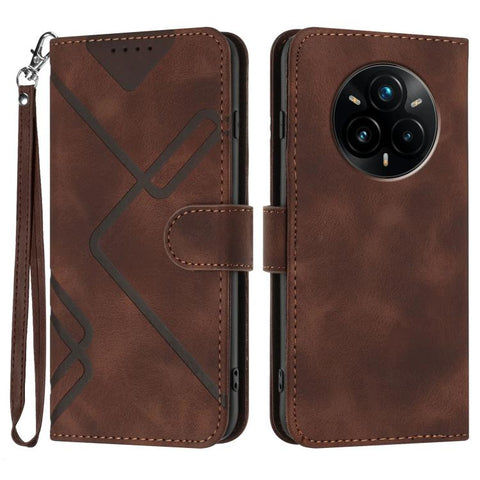 Line Pattern Skin Feel Leather Phone Case, For Realme GT 7 India, For Realme 14 / P3 5G Global, For Realme P3 Ultra 5G, For Realme P3 Pro, For Realme 14 Pro+, For Realme 14 Pro, For Realme 14x Global, For Realme C75 Global