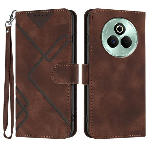 Line Pattern Skin Feel Leather Phone Case, For Realme GT 7 India, For Realme 14 / P3 5G Global, For Realme P3 Ultra 5G, For Realme P3 Pro, For Realme 14 Pro+, For Realme 14 Pro, For Realme 14x Global, For Realme C75 Global