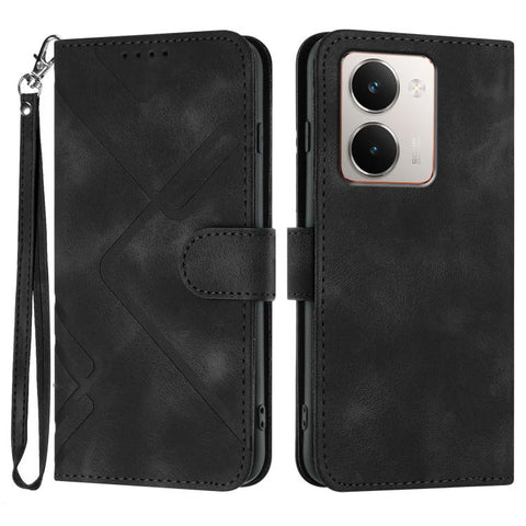 Line Pattern Skin Feel Leather Phone Case, For Realme GT 7 India, For Realme 14 / P3 5G Global, For Realme P3 Ultra 5G, For Realme P3 Pro, For Realme 14 Pro+, For Realme 14 Pro, For Realme 14x Global, For Realme C75 Global