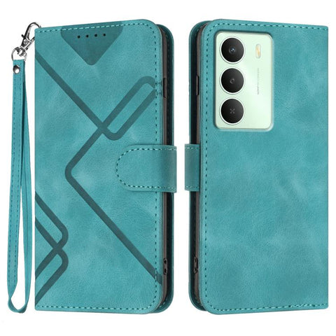 Line Pattern Skin Feel Leather Phone Case, For Realme GT 7 India, For Realme 14 / P3 5G Global, For Realme P3 Ultra 5G, For Realme P3 Pro, For Realme 14 Pro+, For Realme 14 Pro, For Realme 14x Global, For Realme C75 Global