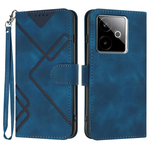 Line Pattern Skin Feel Leather Phone Case, For Realme GT 7 India, For Realme 14 / P3 5G Global, For Realme P3 Ultra 5G, For Realme P3 Pro, For Realme 14 Pro+, For Realme 14 Pro, For Realme 14x Global, For Realme C75 Global