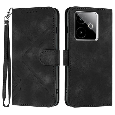 Line Pattern Skin Feel Leather Phone Case, For Realme GT 7 India, For Realme 14 / P3 5G Global, For Realme P3 Ultra 5G, For Realme P3 Pro, For Realme 14 Pro+, For Realme 14 Pro, For Realme 14x Global, For Realme C75 Global