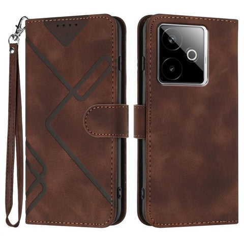 Line Pattern Skin Feel Leather Phone Case, For Realme GT 7 India, For Realme 14 / P3 5G Global, For Realme P3 Ultra 5G, For Realme P3 Pro, For Realme 14 Pro+, For Realme 14 Pro, For Realme 14x Global, For Realme C75 Global