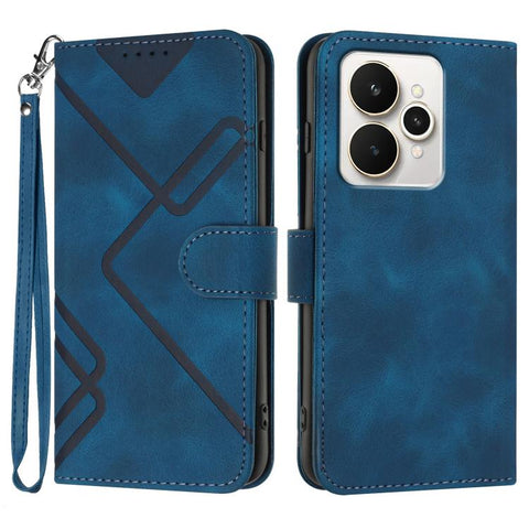 Line Pattern Skin Feel Leather Phone Case, For Realme 16T 5G, For Realme C100 4G, For Realme 15x 5G India / Realme C85 5G, For Realme P4 Pro 5G, For Realme P4 5G, For Realme 15T 5G, For Realme C71 India, For Realme 15 5G / Realme 15 Pro 5G