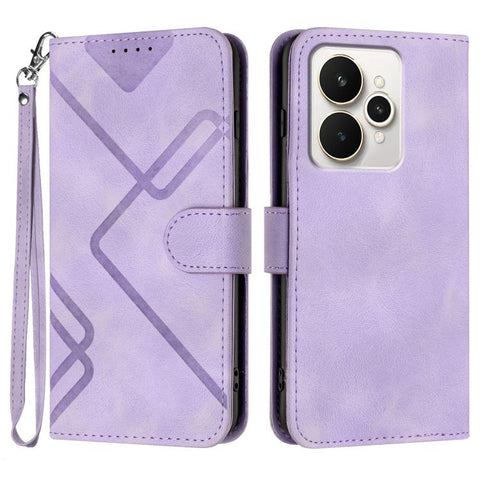 Line Pattern Skin Feel Leather Phone Case, For Realme 16T 5G, For Realme C100 4G, For Realme 15x 5G India / Realme C85 5G, For Realme P4 Pro 5G, For Realme P4 5G, For Realme 15T 5G, For Realme C71 India, For Realme 15 5G / Realme 15 Pro 5G