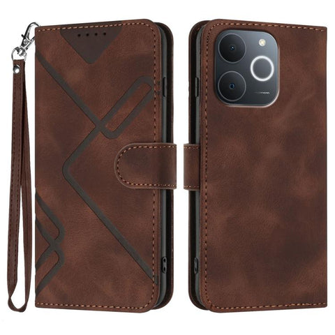 Line Pattern Skin Feel Leather Phone Case, For Realme 16T 5G, For Realme C100 4G, For Realme 15x 5G India / Realme C85 5G, For Realme P4 Pro 5G, For Realme P4 5G, For Realme 15T 5G, For Realme C71 India, For Realme 15 5G / Realme 15 Pro 5G