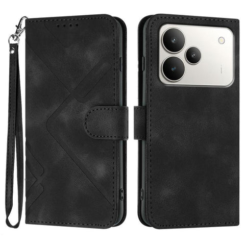 Line Pattern Skin Feel Leather Phone Case, For Realme 16T 5G, For Realme C100 4G, For Realme 15x 5G India / Realme C85 5G, For Realme P4 Pro 5G, For Realme P4 5G, For Realme 15T 5G, For Realme C71 India, For Realme 15 5G / Realme 15 Pro 5G