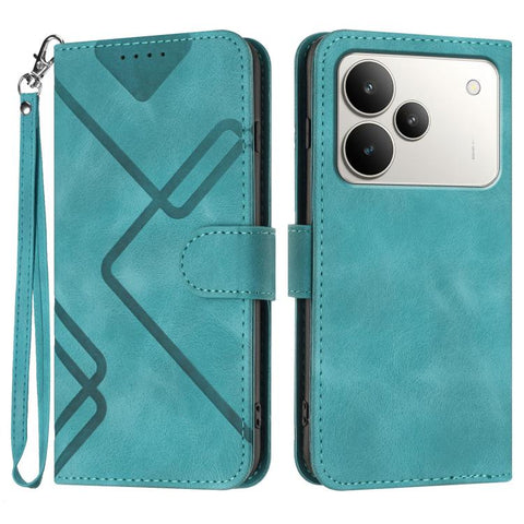 Line Pattern Skin Feel Leather Phone Case, For Realme 16T 5G, For Realme C100 4G, For Realme 15x 5G India / Realme C85 5G, For Realme P4 Pro 5G, For Realme P4 5G, For Realme 15T 5G, For Realme C71 India, For Realme 15 5G / Realme 15 Pro 5G