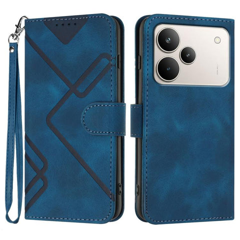 Line Pattern Skin Feel Leather Phone Case, For Realme 16T 5G, For Realme C100 4G, For Realme 15x 5G India / Realme C85 5G, For Realme P4 Pro 5G, For Realme P4 5G, For Realme 15T 5G, For Realme C71 India, For Realme 15 5G / Realme 15 Pro 5G