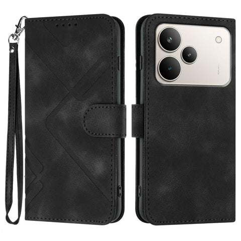 Line Pattern Skin Feel Leather Phone Case, For Realme 16T 5G, For Realme C100 4G, For Realme 15x 5G India / Realme C85 5G, For Realme P4 Pro 5G, For Realme P4 5G, For Realme 15T 5G, For Realme C71 India, For Realme 15 5G / Realme 15 Pro 5G