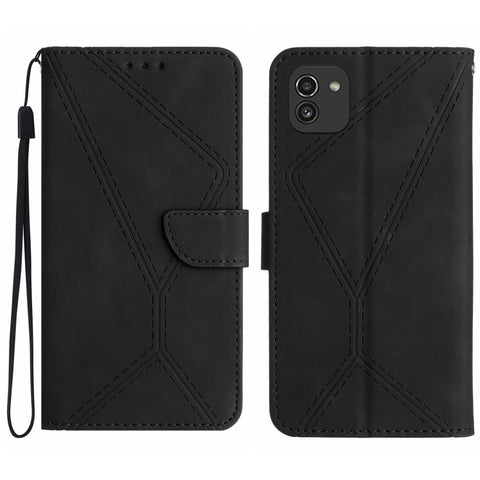 Stitching Embossed Leather Phone Case, For Samsung Galaxy Note20 Ultra, For Samsung Galaxy Note10+, For Samsung Galaxy A03 164mm, For Samsung Galaxy A03 166mm, For Samsung Galaxy A03s 165.8mm, For Samsung Galaxy A03s 166mm                              ...