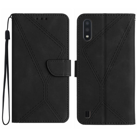 Stitching Embossed Leather Phone Case, For Samsung Galaxy Note20 Ultra, For Samsung Galaxy Note10+, For Samsung Galaxy A03 164mm, For Samsung Galaxy A03 166mm, For Samsung Galaxy A03s 165.8mm, For Samsung Galaxy A03s 166mm                              ...