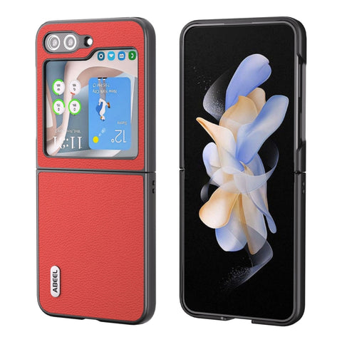 ABEEL Genuine Leather Luolai Series Phone Case, For Samsung Galaxy Z Flip6 / Flip7 FE, For Samsung Galaxy Z Fold6, For Samsung Galaxy Z Fold5, For Samsung Galaxy Z Flip5