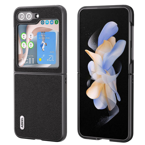 ABEEL Genuine Leather Luolai Series Phone Case, For Samsung Galaxy Z Flip6 / Flip7 FE, For Samsung Galaxy Z Fold6, For Samsung Galaxy Z Fold5, For Samsung Galaxy Z Flip5