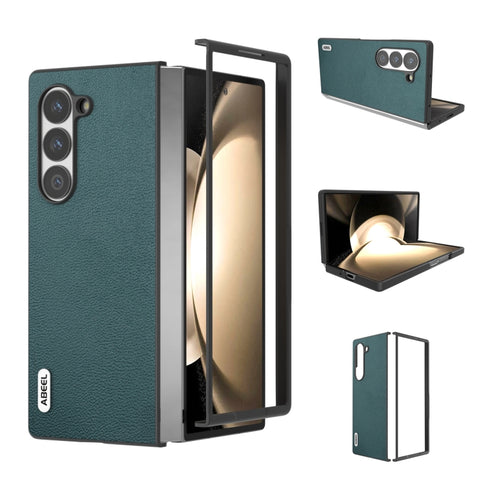 ABEEL Genuine Leather Luolai Series Phone Case, For Samsung Galaxy Z Flip6 / Flip7 FE, For Samsung Galaxy Z Fold6, For Samsung Galaxy Z Fold5, For Samsung Galaxy Z Flip5