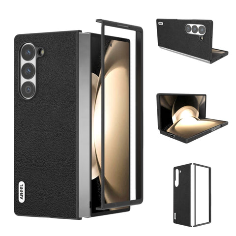 ABEEL Genuine Leather Luolai Series Phone Case, For Samsung Galaxy Z Flip6 / Flip7 FE, For Samsung Galaxy Z Fold6, For Samsung Galaxy Z Fold5, For Samsung Galaxy Z Flip5