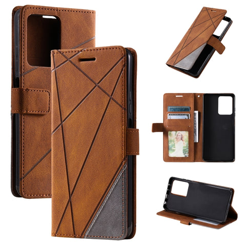 Skin Feel Splicing Leather Phone Case, For Xiaomi Redmi Note 13 Pro+, For Xiaomi Redmi Note 13 Pro 5G, For Xiaomi 13T / Redmi K60 Ultra, For Redmi 12 4G, For Xiaomi POCO F5, For Redmi K60 / K60 Pro, For Redmi Note 12S 4G Global                         ...