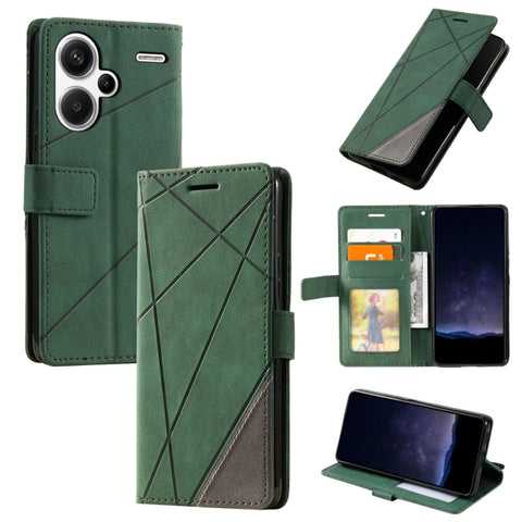 Skin Feel Splicing Leather Phone Case, For Xiaomi Redmi Note 13 Pro+, For Xiaomi Redmi Note 13 Pro 5G, For Xiaomi 13T / Redmi K60 Ultra, For Redmi 12 4G, For Xiaomi POCO F5, For Redmi K60 / K60 Pro, For Redmi Note 12S 4G Global                         ...