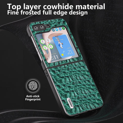 ABEEL Genuine Leather Sky Series Black Edge Phone Case, For Samsung Galaxy Z Flip5, For Samsung Galaxy Z Fold5