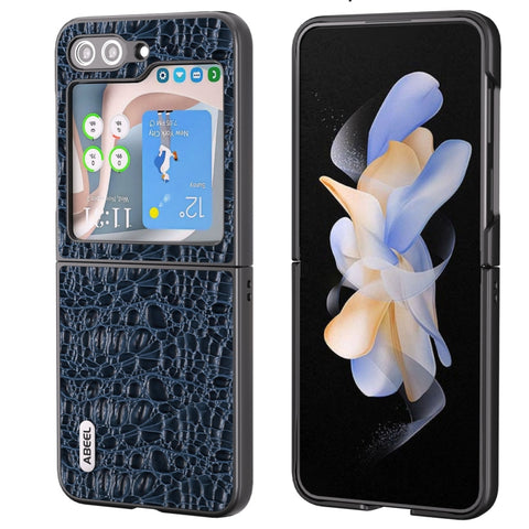ABEEL Genuine Leather Sky Series Black Edge Phone Case, For Samsung Galaxy Z Flip5, For Samsung Galaxy Z Fold5