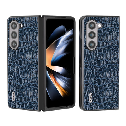 ABEEL Genuine Leather Sky Series Black Edge Phone Case, For Samsung Galaxy Z Flip5, For Samsung Galaxy Z Fold5