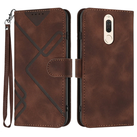 Line Pattern Skin Feel Leather Phone Case, For Huawei P20 Pro, For Huawei P20 lite, For Huawei P smart 2018/Enjoy 7S, For Huawei Mate 10 Lite/Maimang 6, For Huawei Mate 10 Pro, For Huawei P10 Lite