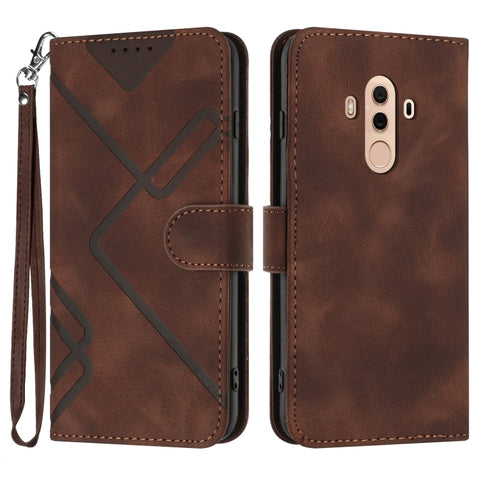 Line Pattern Skin Feel Leather Phone Case, For Huawei P20 Pro, For Huawei P20 lite, For Huawei P smart 2018/Enjoy 7S, For Huawei Mate 10 Lite/Maimang 6, For Huawei Mate 10 Pro, For Huawei P10 Lite