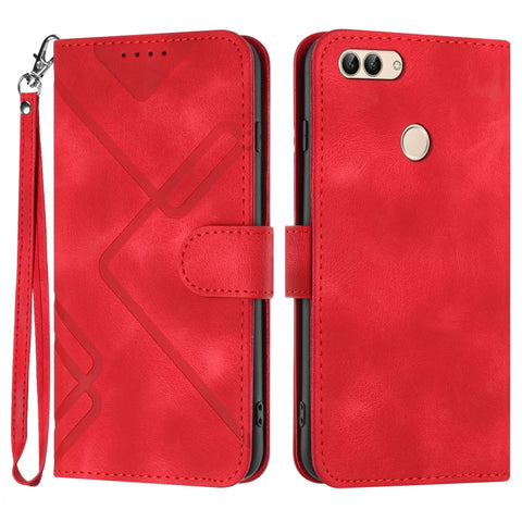 Line Pattern Skin Feel Leather Phone Case, For Huawei P20 Pro, For Huawei P20 lite, For Huawei P smart 2018/Enjoy 7S, For Huawei Mate 10 Lite/Maimang 6, For Huawei Mate 10 Pro, For Huawei P10 Lite