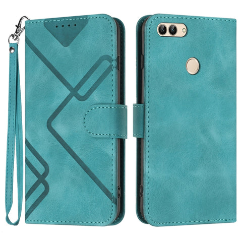 Line Pattern Skin Feel Leather Phone Case, For Huawei P20 Pro, For Huawei P20 lite, For Huawei P smart 2018/Enjoy 7S, For Huawei Mate 10 Lite/Maimang 6, For Huawei Mate 10 Pro, For Huawei P10 Lite