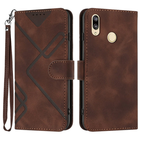 Line Pattern Skin Feel Leather Phone Case, For Huawei P20 Pro, For Huawei P20 lite, For Huawei P smart 2018/Enjoy 7S, For Huawei Mate 10 Lite/Maimang 6, For Huawei Mate 10 Pro, For Huawei P10 Lite